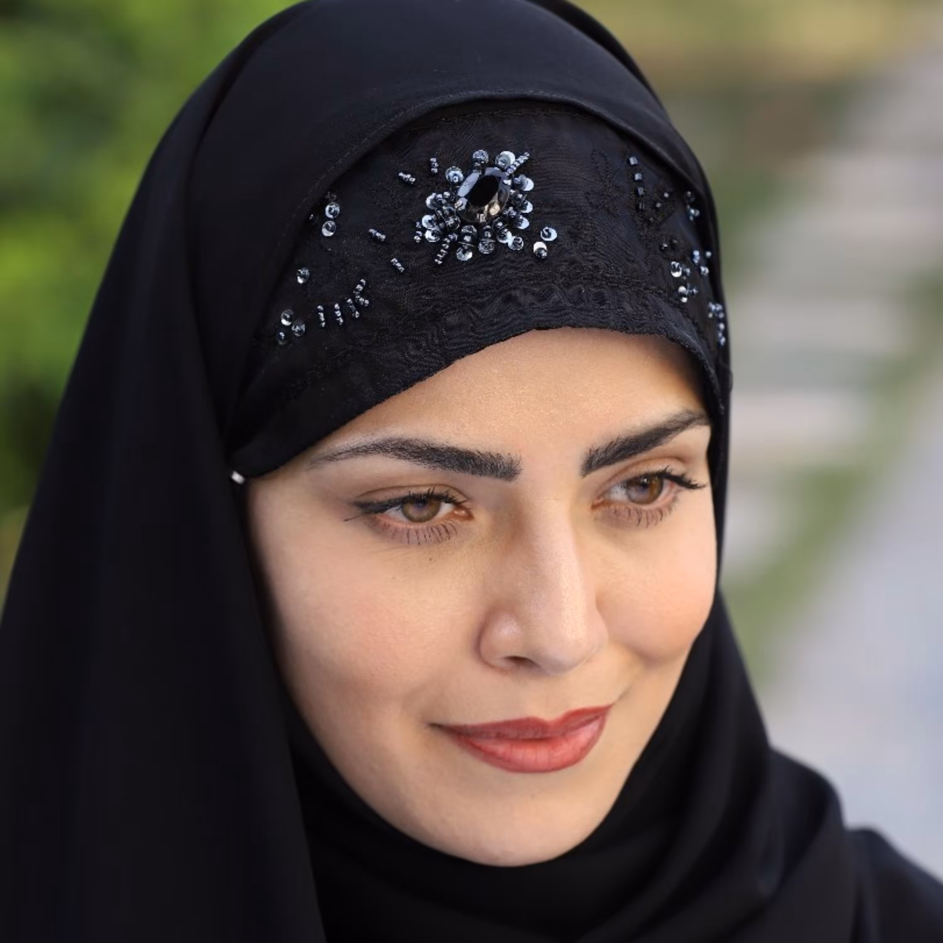 هدشال مجلسی مشکی سنگدوزی رازگالری