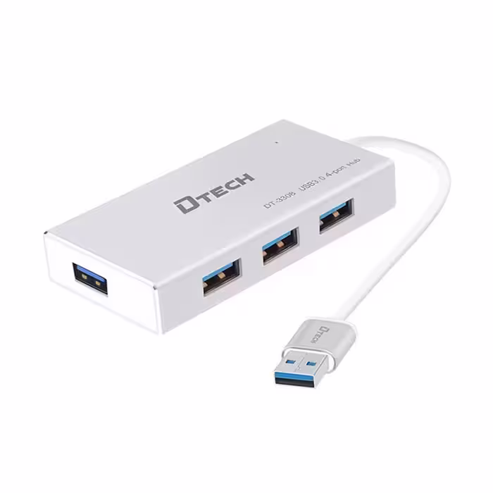 هاب 4 پورت USB-3 سیم دار دیتک مدل DT-3308 به طول 25 سانتی متر Dtech