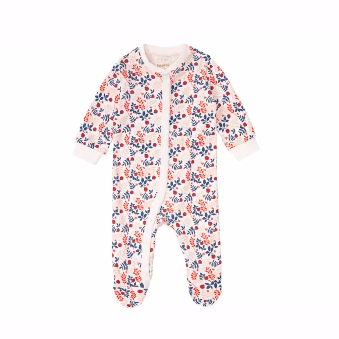 سرهمی تمام پنبه  نوزادی جلو دکمه ای جورابدار 9 تا 12 ماه لوپیلو آلمان کوچولوشاپ