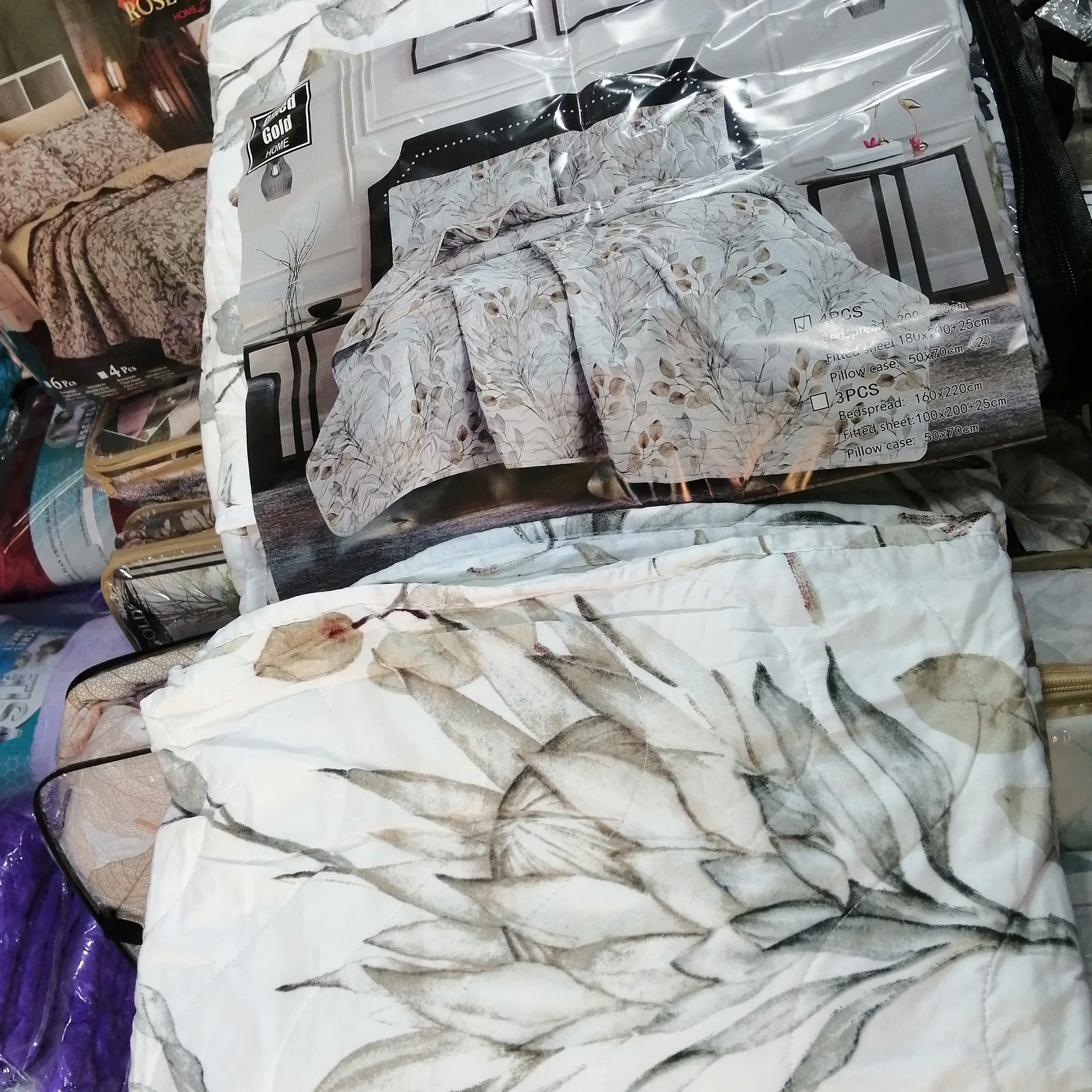روتختی دونفره پنبه دوزی خارجی جنس نخی 4تیکه