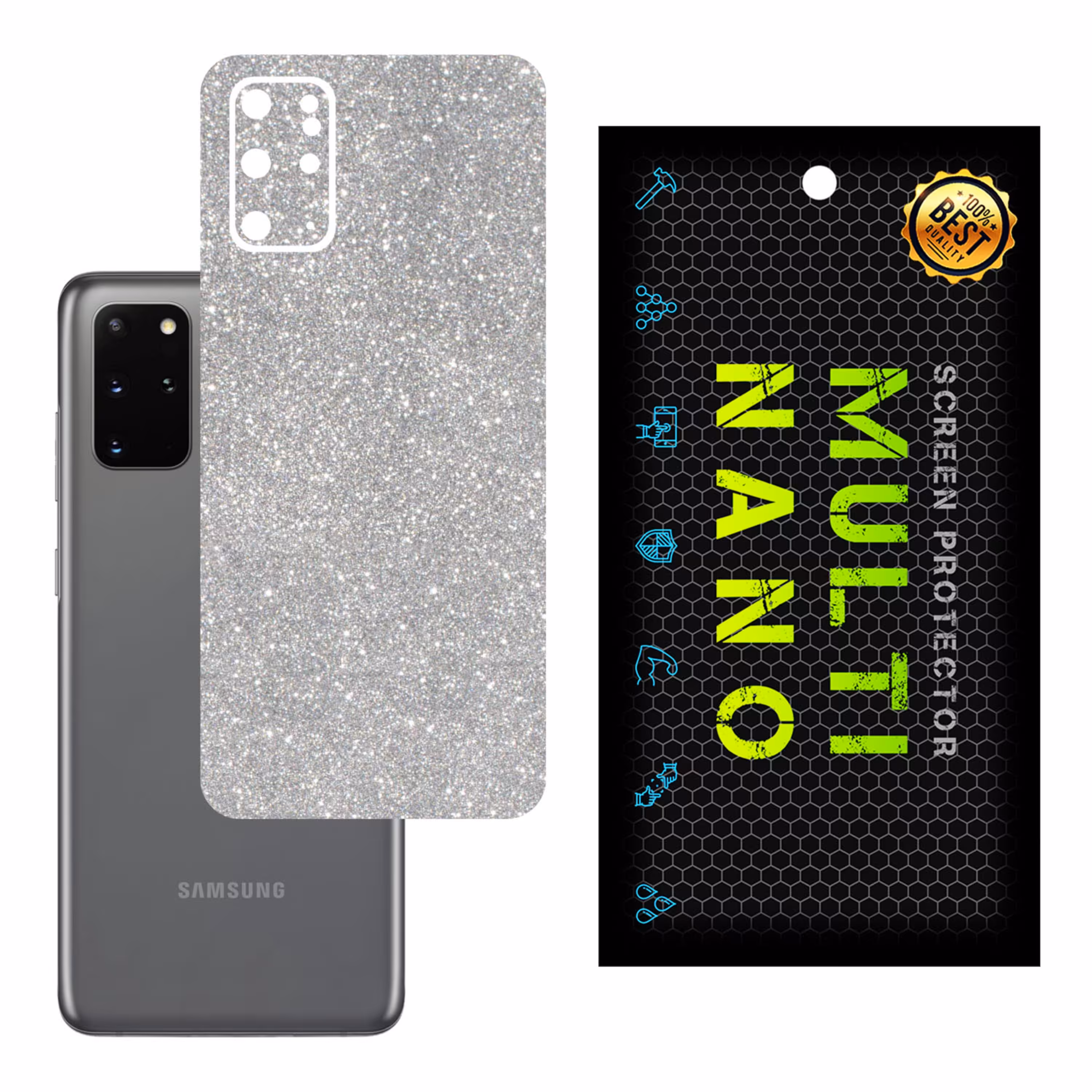 برچسب پوششی MultiNano مدل X-G1F-Silver برای پشت موبایل سامسونگ S20 Plus