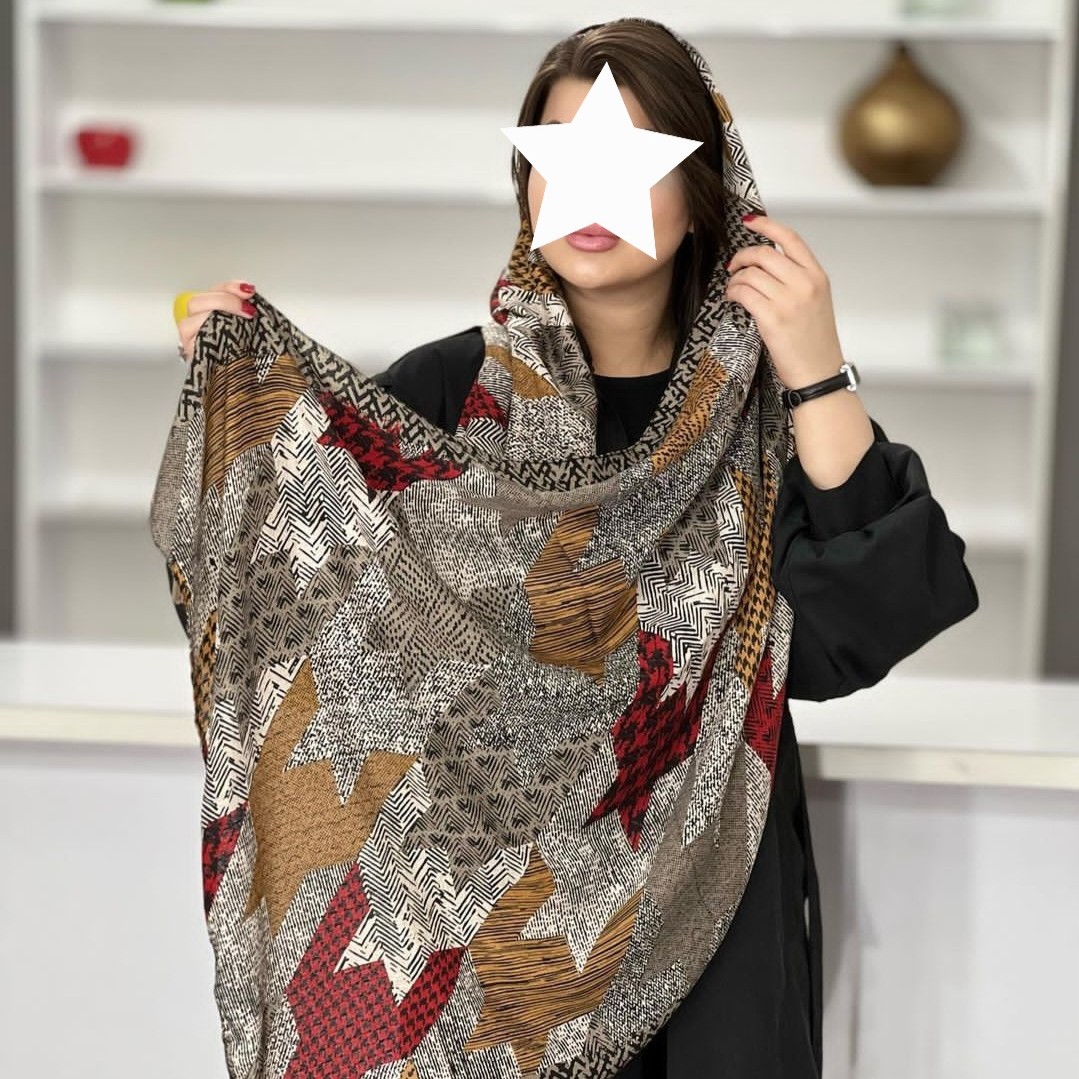 شال زنانه  نخی رنگ طوسی قرمز  ارسال رایگان خنک و تابستانی و سبک