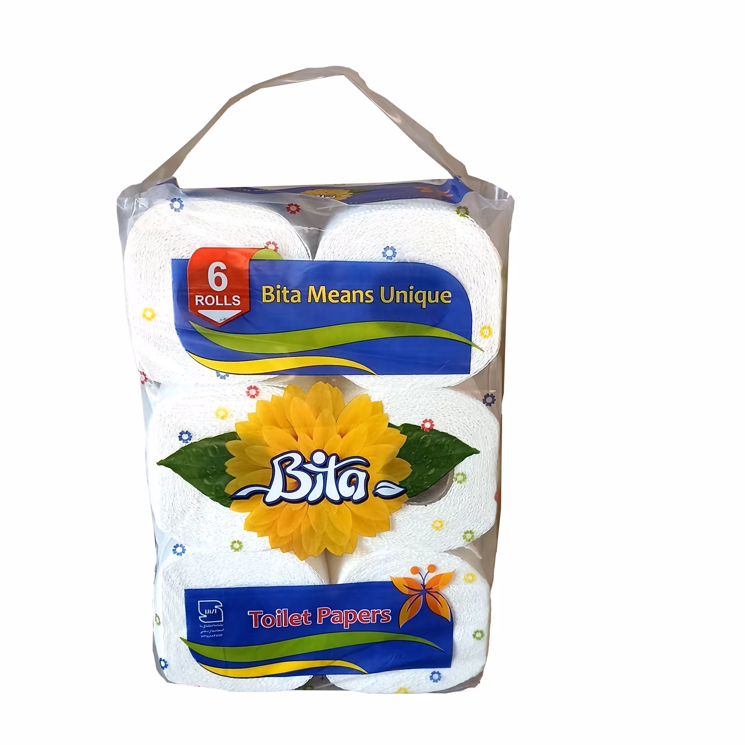 دستمال توالت 6 قلو سفید بیتا - کارتن 12 عددی