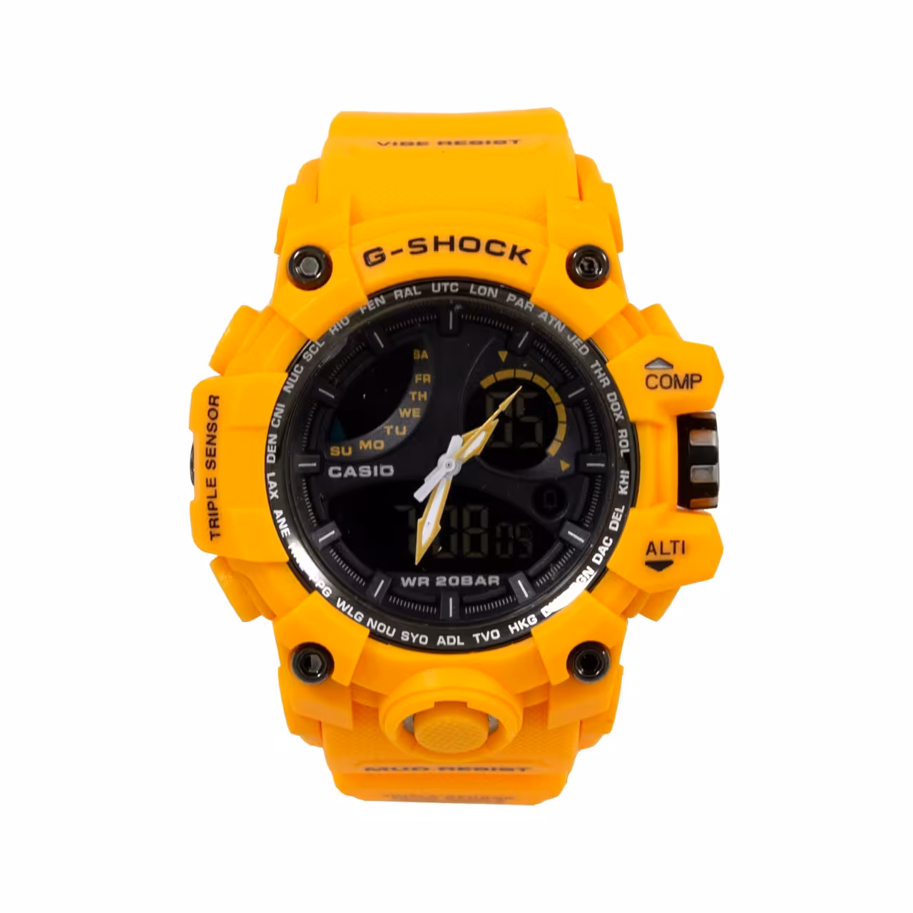 ساعت مچی طرح جی شاک زرد