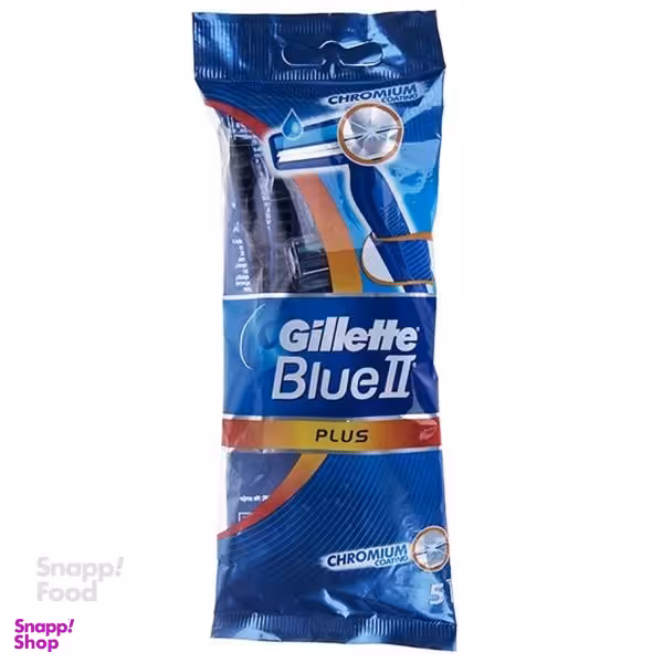دسته تیغ 2 لبه ژیلت (Gillette) مدل Blue 2 Plus بسته 5 عددی