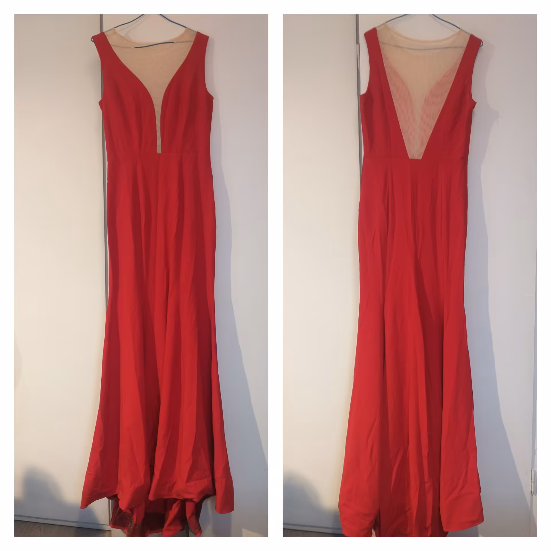 پیراهن مجلسی ماکسی کرپ مازراتی قرمز سایز 40