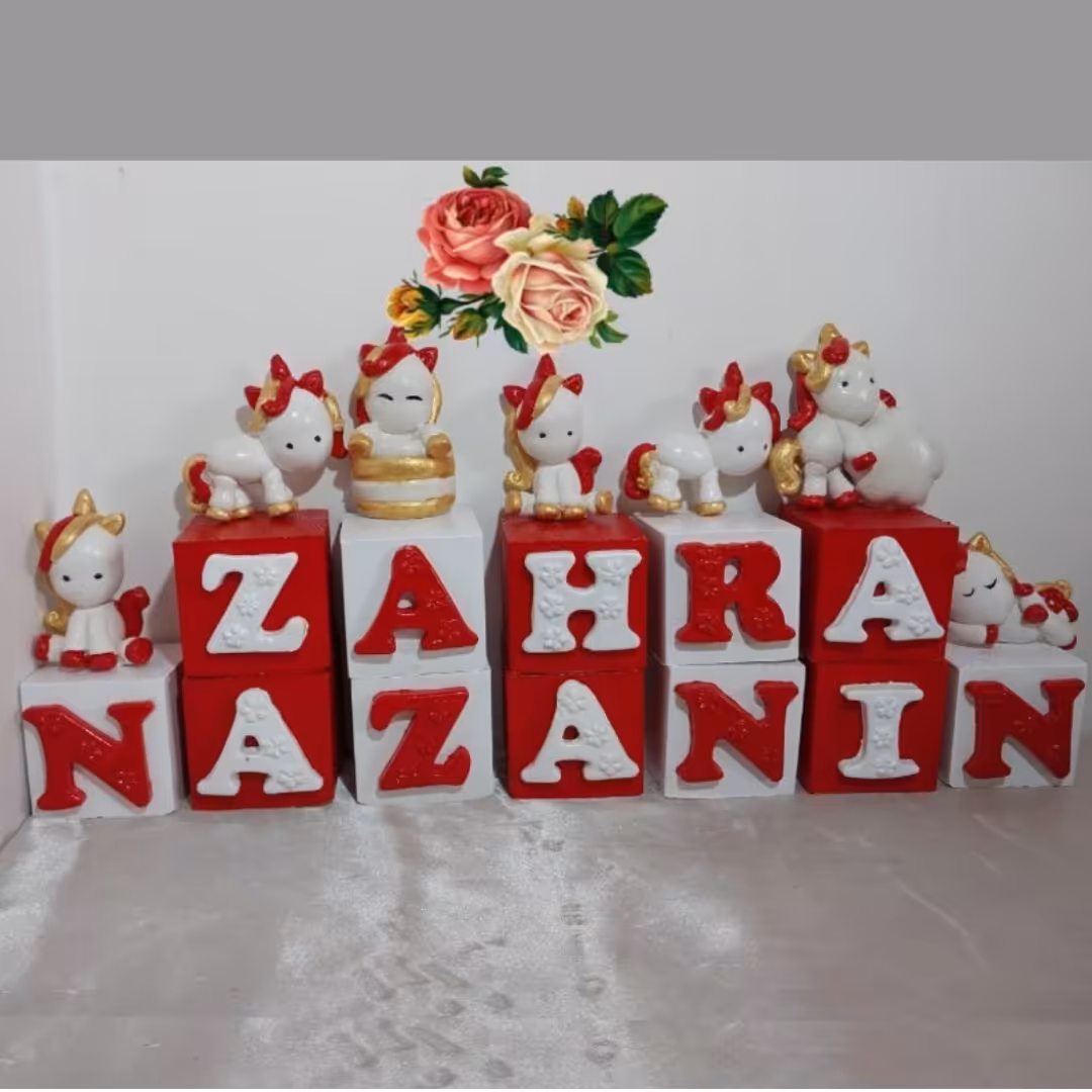 استند اسم مکعبی یونیکورن.مکعب اسم. پونی. تک شاخ. هراسم ورنگی به دلخواه شما کد20