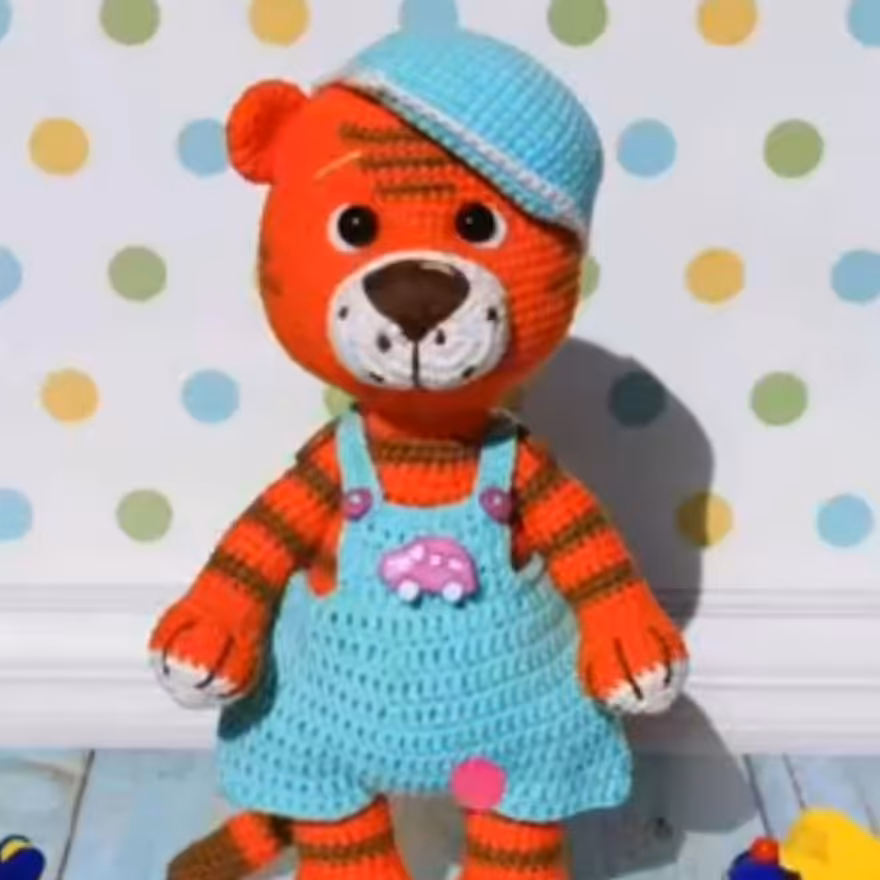 عروسک،دستبافت،پسرانه،اسباب بازی،عروسک سال،ببر نارنجی
