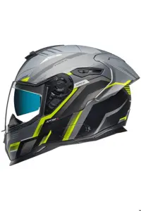کلاه کاسکت موتورسیکلت خاکستری SX100R GRIDLINE GREY NEON YELLOW BIKER PINLOCK Genel Markalar