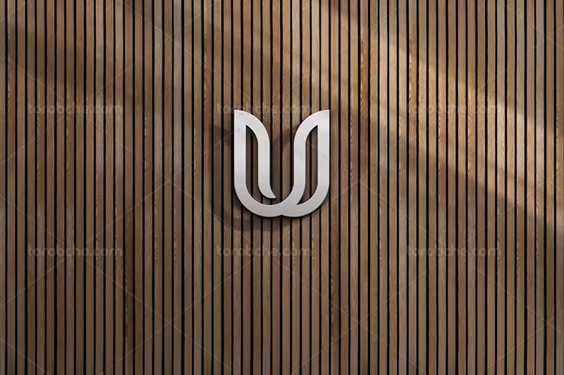 موکاپ لایه بار لوگو فلزی PSD | گرافیک با طعم تربچه