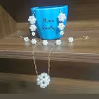 نیم ست مرواریدی رنگ ثابت تضمینی استیل