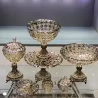 سرویس کریستال پذیرایی 18 نفره شامپاینی شفاف اکومارین