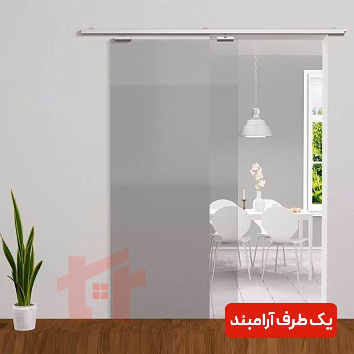 مکانیزم کشویی تک درب شیشه ای آلباتور یک طرف آرام بند کد 9901