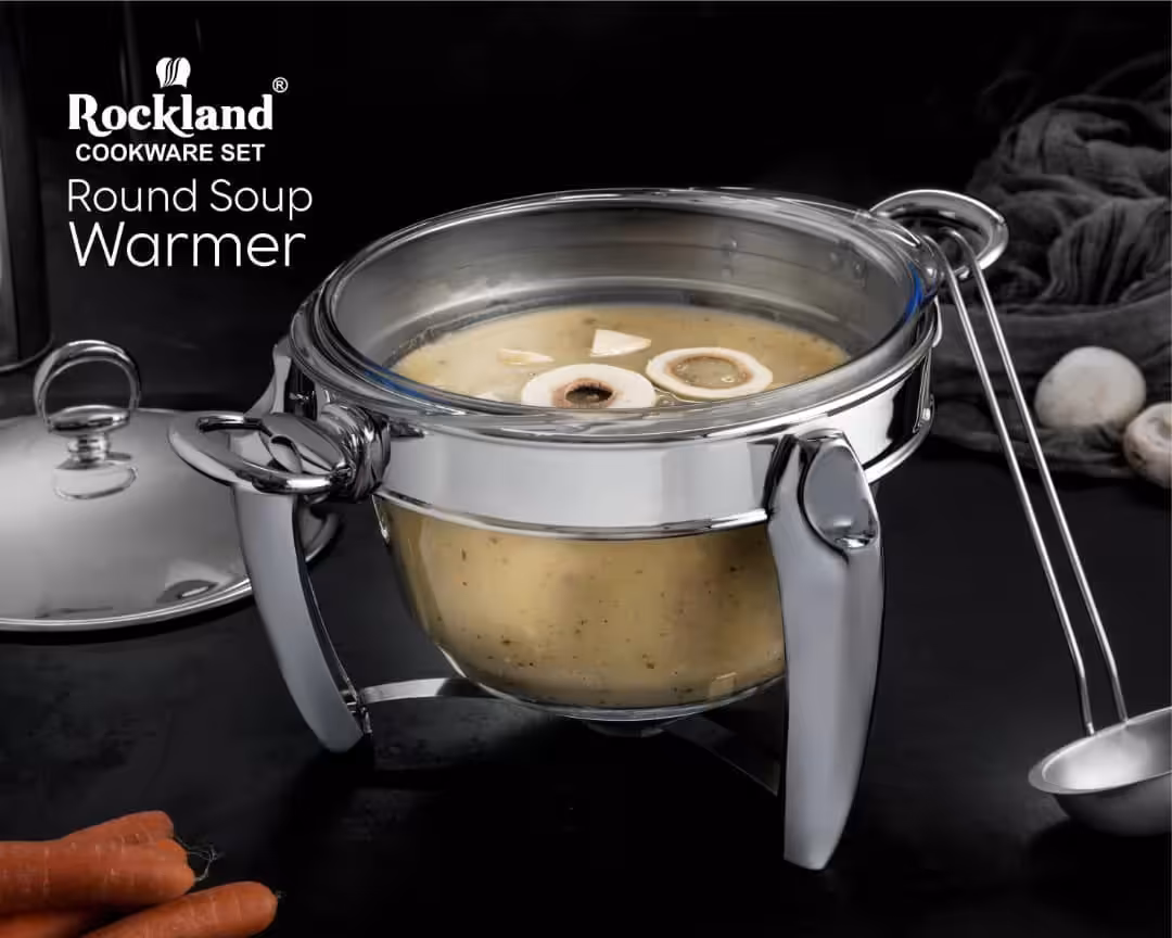 سوفله سوپ خوری پایه دلفینی راکلند نقره‌ای 4لیتری