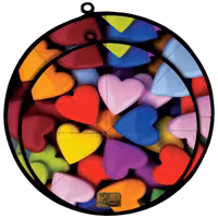 دمکنی ست دو تکه پارچه ای مخمل دو رو چاپ طرح قلب رنگی سایز 25 و 30 مدل B1-1001 شرکت رنس