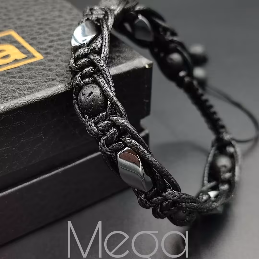 دستبند مگا با ارسال رایگان دستبند سنگی دستبند سنگ لاوا و حدید دستبندحدید دستبند حدید هلی پیچ  دستبند زنانه دستبند مردانه