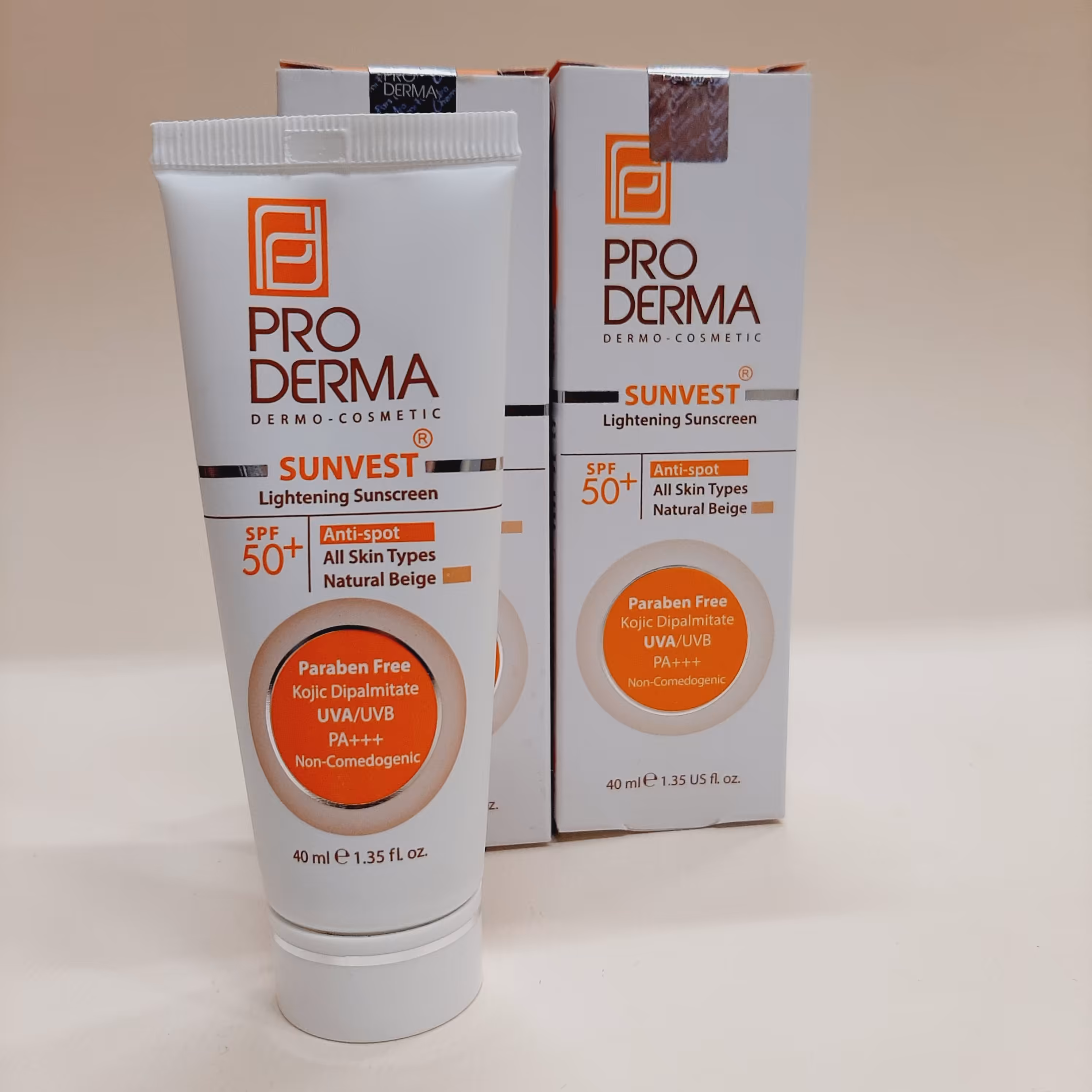 ضدآفتاب رنگی روشن کننده پرودرما-+50 SPF-بژطبیعی