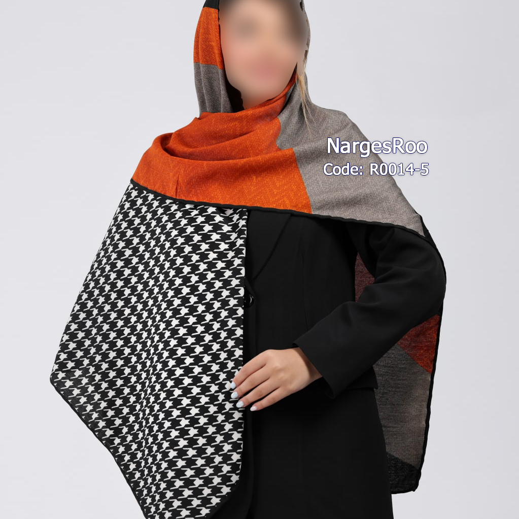 روسری کشمیر - دور دست دوز - در 8 ترکیب رنگ شیک و خاص - R0014-5