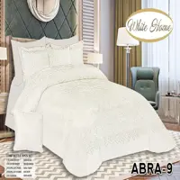 روتختی مخمل شانل white homeمدل abra دونفره 8 تکه رنگ استخوانی 