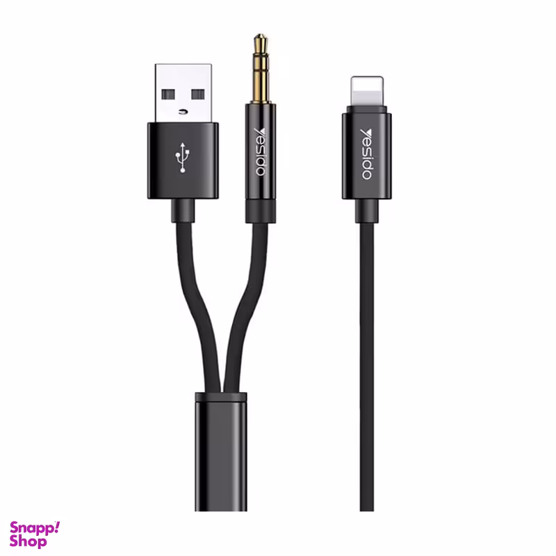 کابل Aux Lightning یسیدو (Yesido) مدل YAU18 طول 1.2 متر