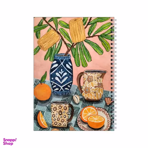 دفتر مشق 80 برگ بامبیلیپ طرح چیدمان گلدان و پرتقال کد 4810516