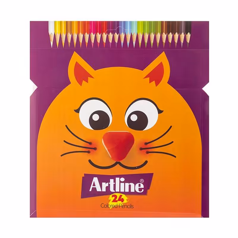 خرید مداد رنگی آرت لاین 24 رنگ جعبه مقوایی مدل ECP24PIL