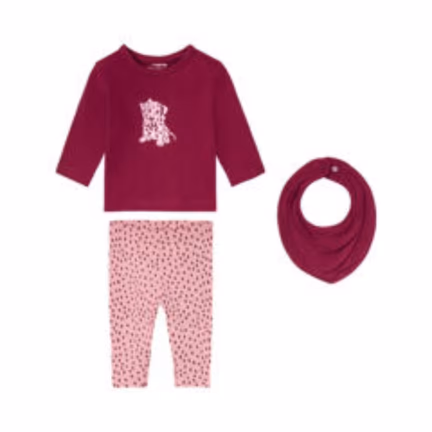 ست 3تکه بلوز وشلوار و پیشبند نوزادی اورجینال برند لوپیلو آلمان 