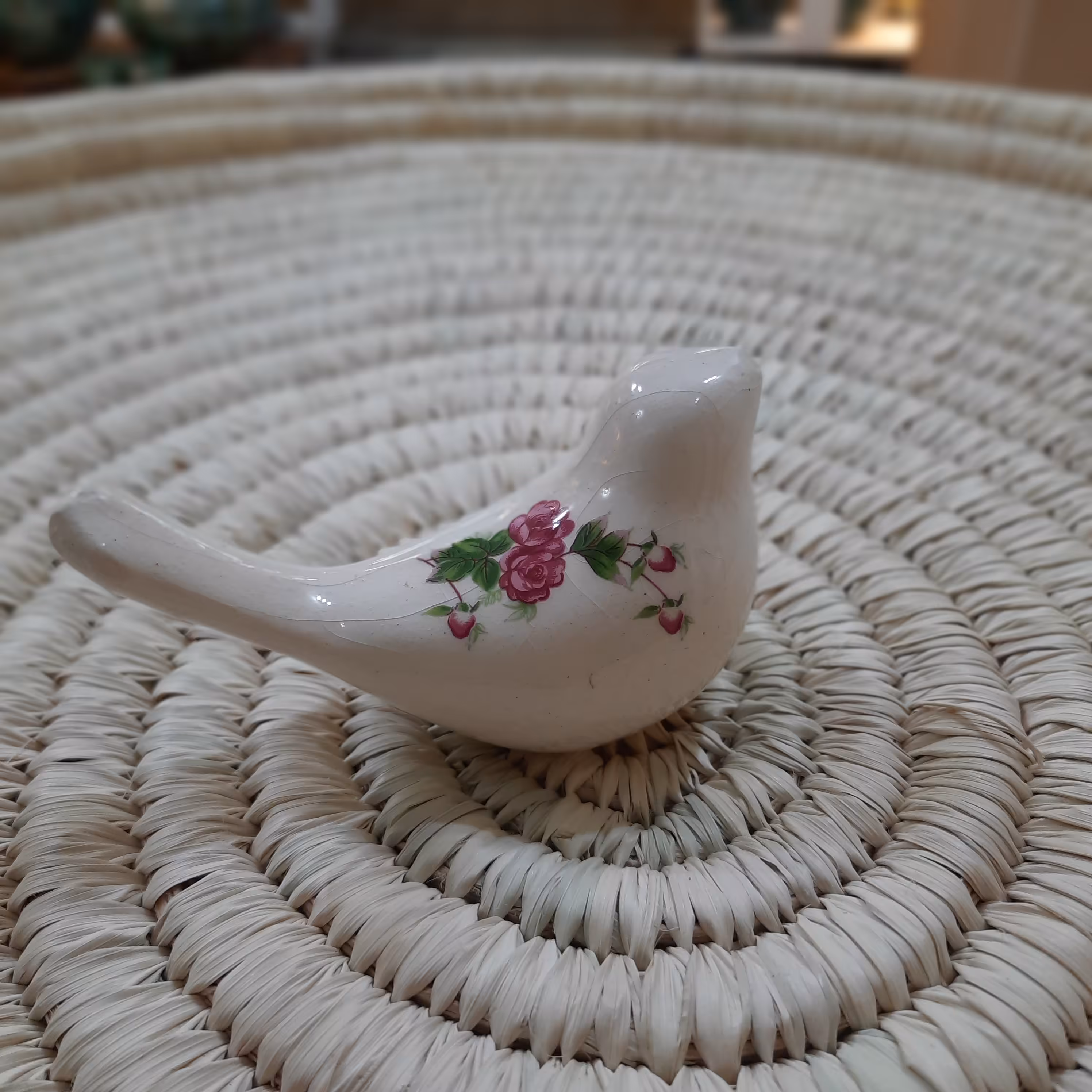 پرنده سرامیکی ( گل سرخ ) 