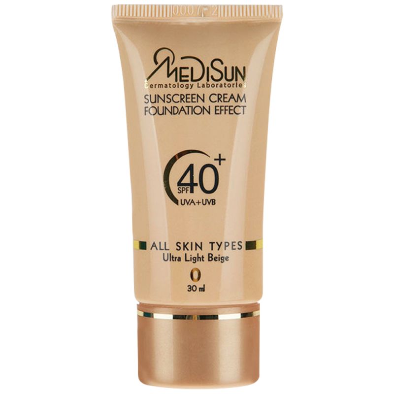 کرم ضد آفتاب رنگی تیوپی Spf40 مدیسان مناسب پوست چرب حجم 30 میل -بژ روشن