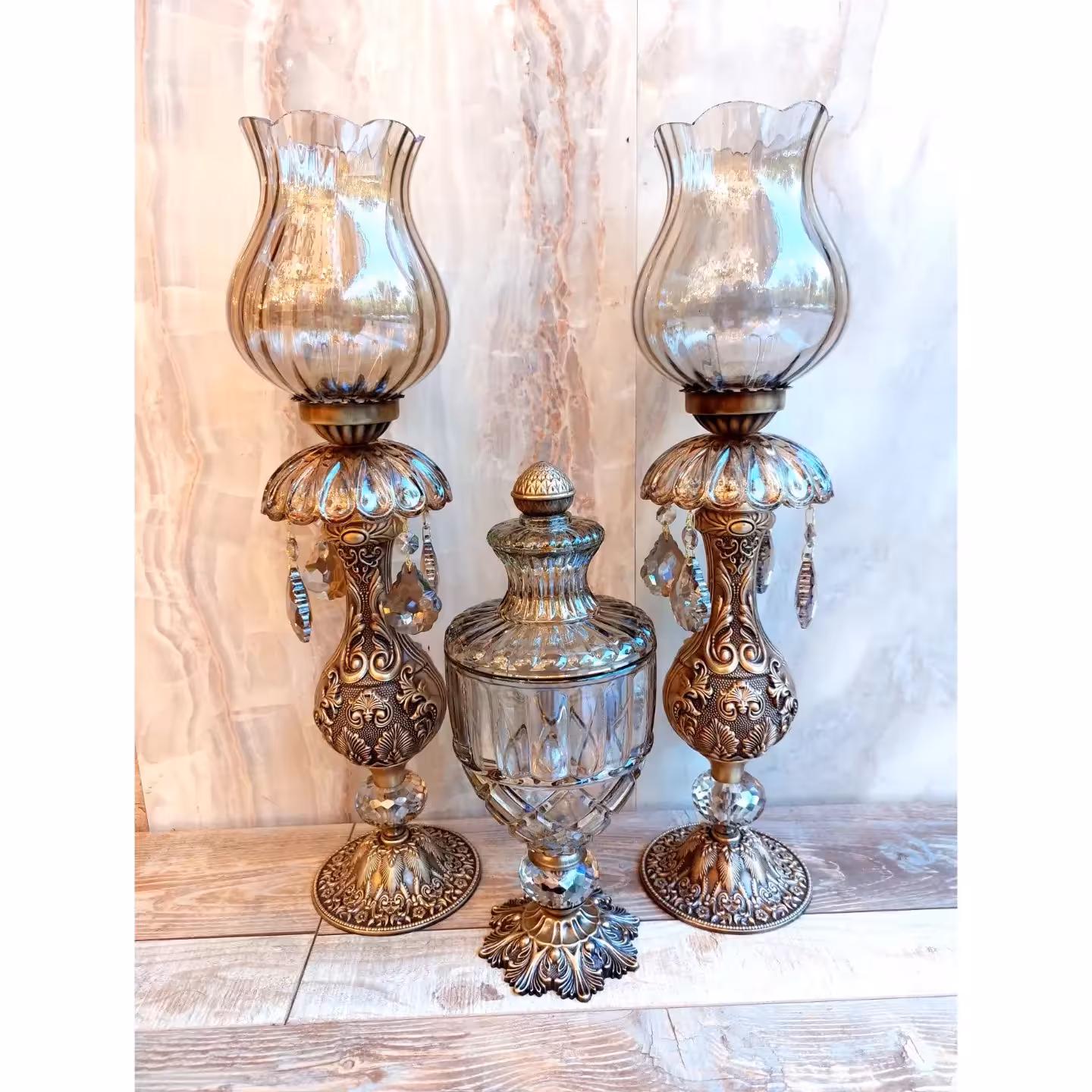 شمعدان برنجی طرح پانیذ ارتفاع 50 سانت ارسال رایگان گالری نوروزی 