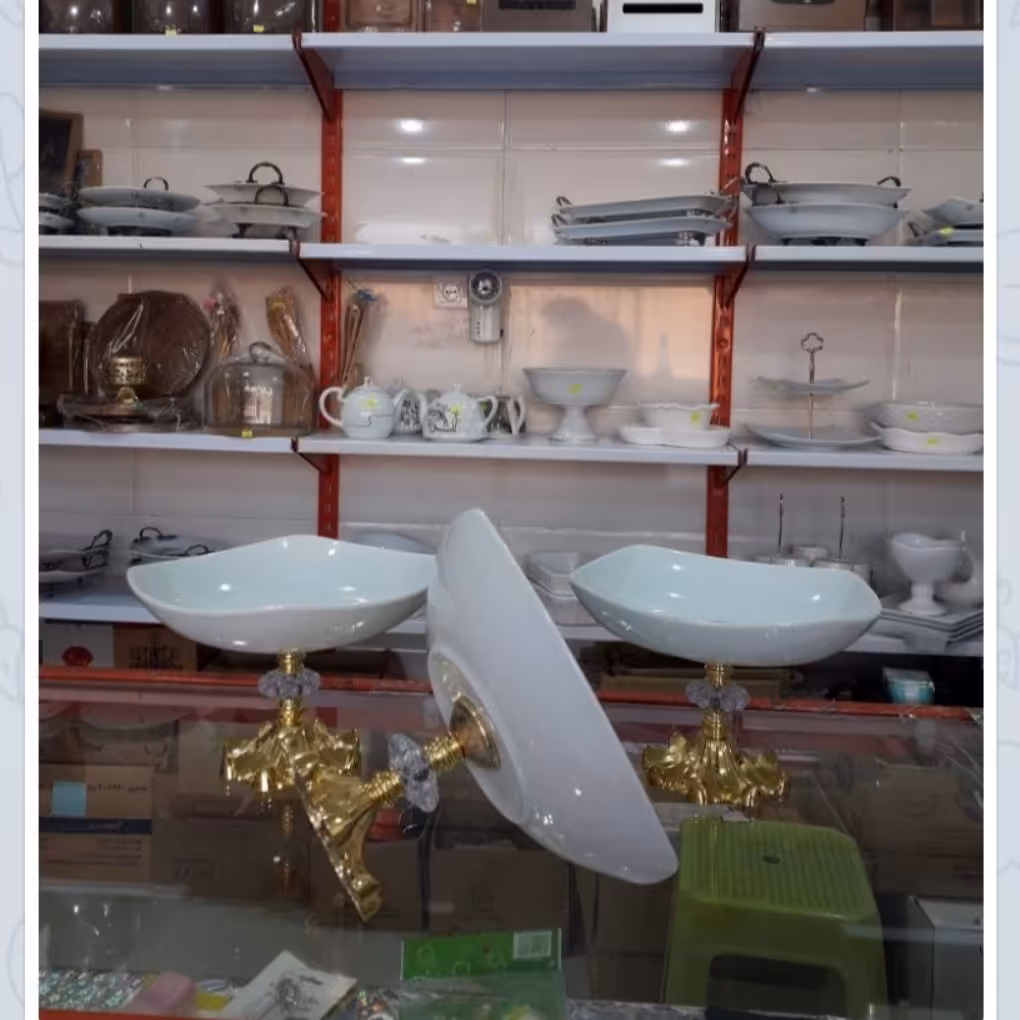 شکلات خوری چینی پایه  طلایی 