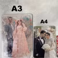 چاپ سابلیمیشن پازل مستطیل شکل گلاسه با طرح دلخواه.سایز آ4، 54 تیکه 