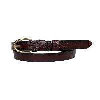 کمربند قرمز زنانه نازک 100% چرم طبیعی Claret با سگک طلایی 3 سانتی متر GoDeri