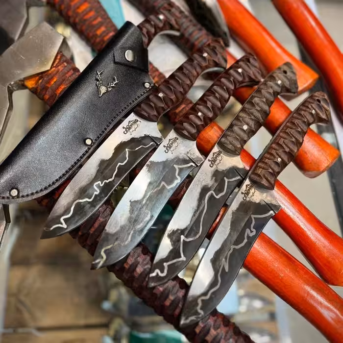 چاقوی زنجان مدل شکاری طرح جدید با فولاد چند لایه