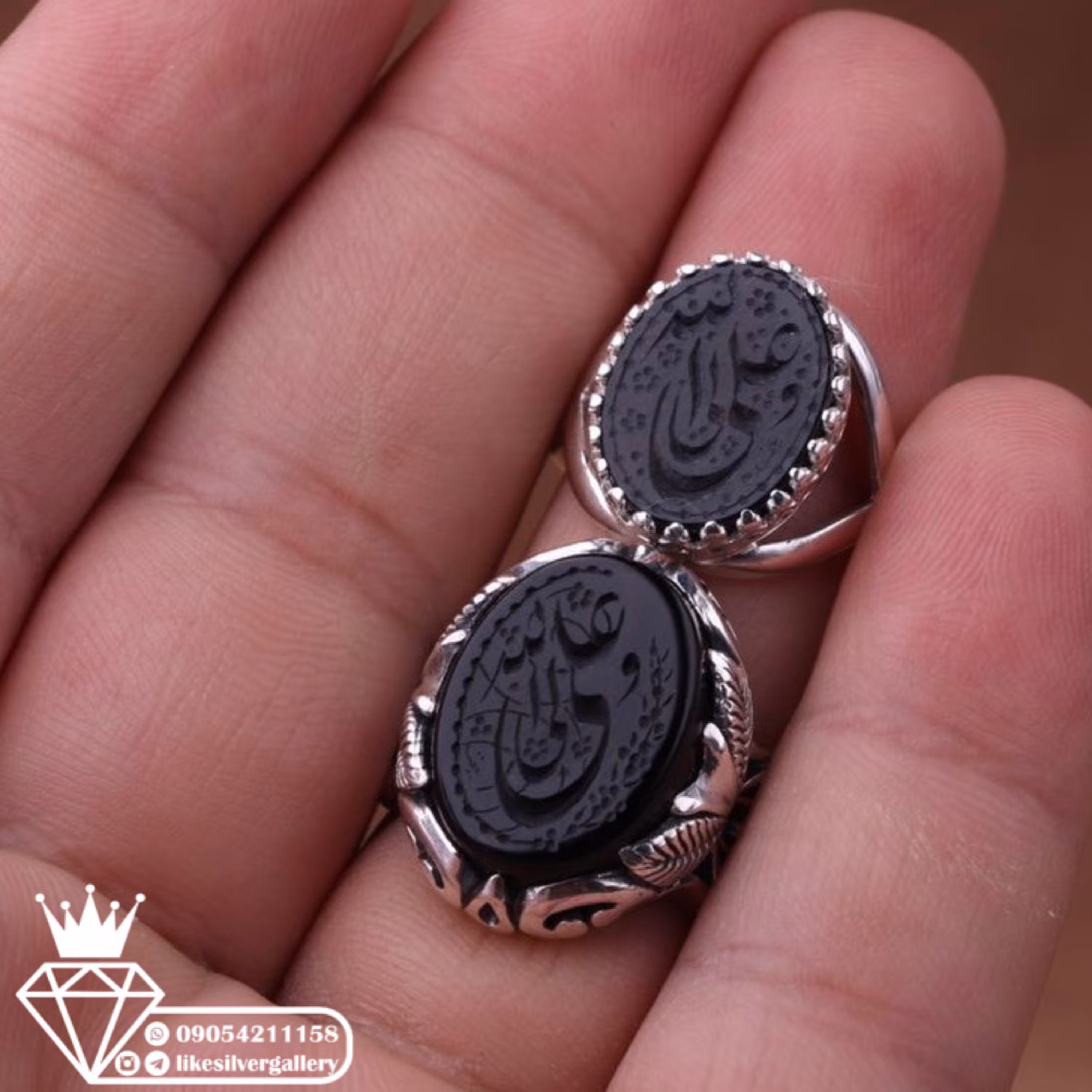 ست عقیق مشکی وزن 18.25گرم ارسال رایگان 