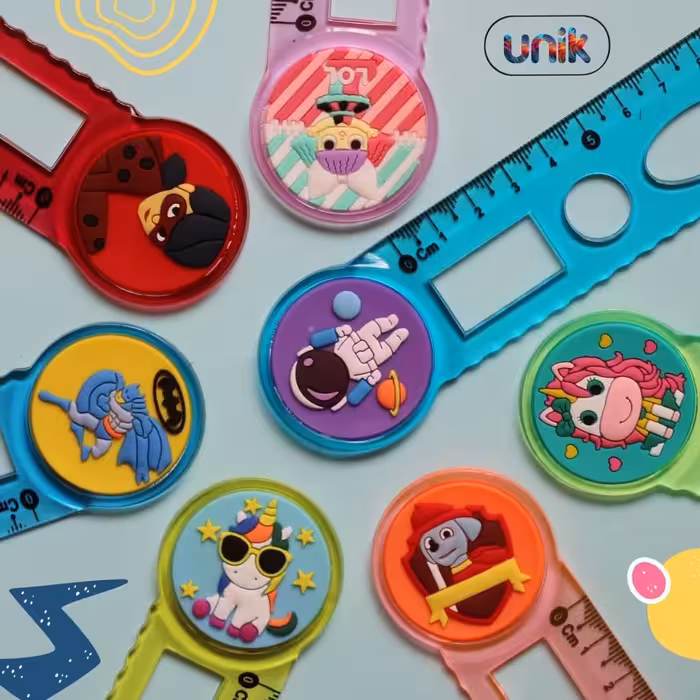 خط کش شابلون دار 20 سانتی ژله ای فانتزی یونیک