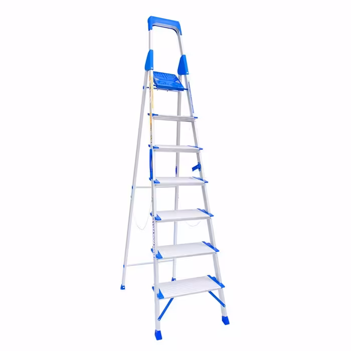 نردبان 7 پله هایلوکس آلوم‌پارس‌پله آلومینیومی تاشو عرض پله 20 سانتی تحمل وزن 160 کیلو