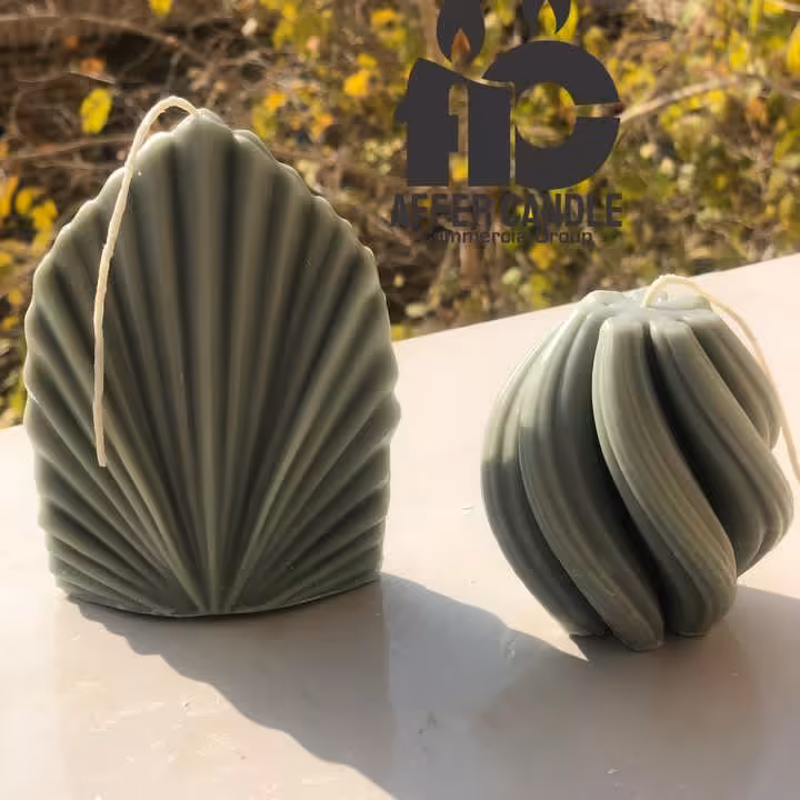 ست دو عددی شمع دکوری مدل برگ پالم و شمع گوی ساحل