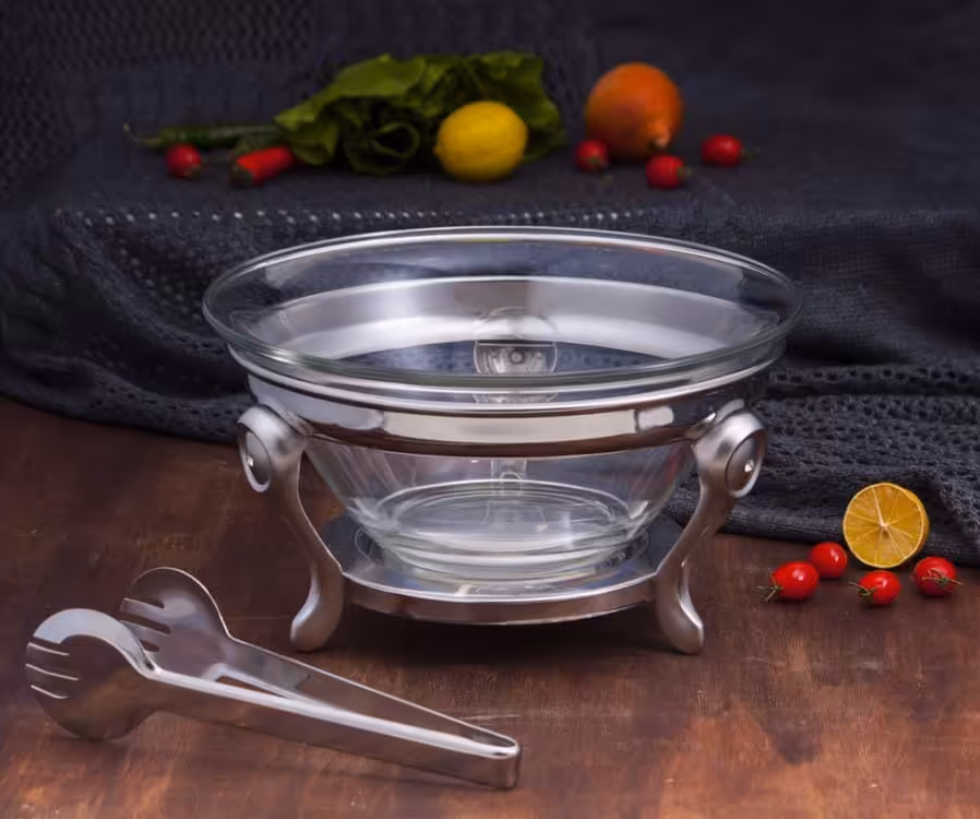 سوفله سالادخوری حلقه نگین با انبر پایه مات SAFINOX   کد SBM001