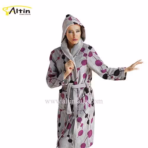 حوله پالتویی پودایران طرح شبنم بنفش سایز 105