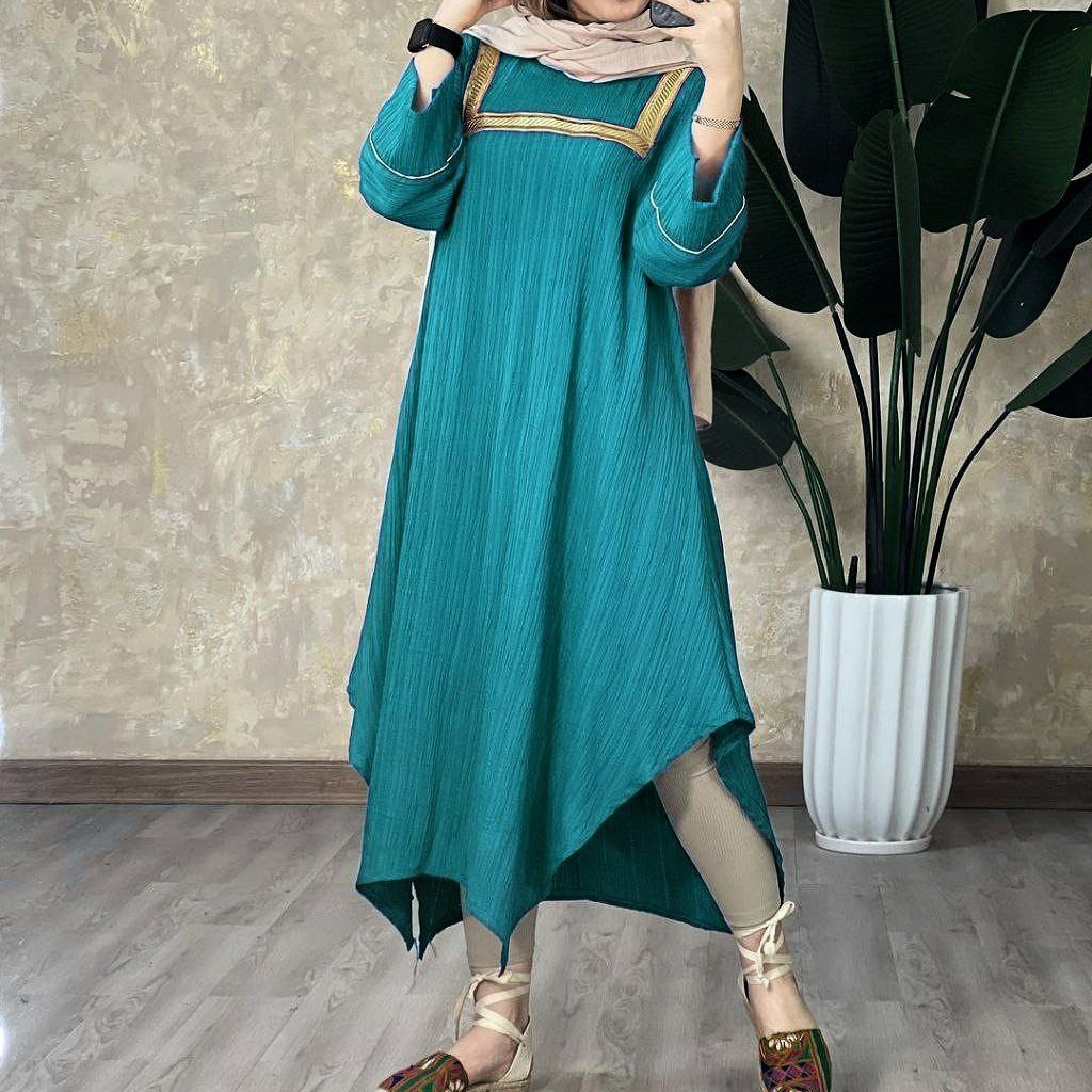 پیراهن مانتویی ماکسی بلند سوپر کراش فیری سایز ساحلی کفتان تابستانه ماکسی ساغر