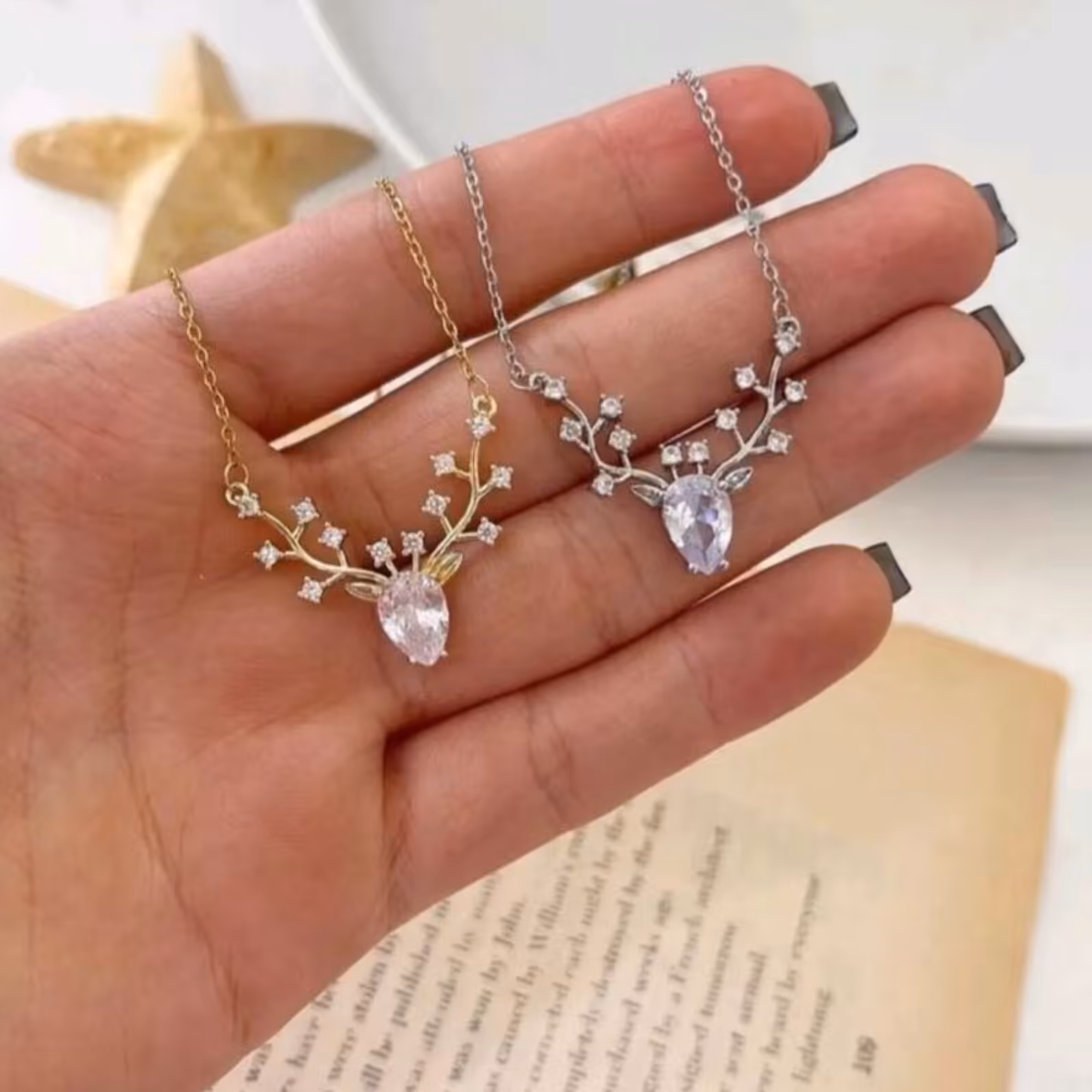 گردنبند استیل شاخ گوزن