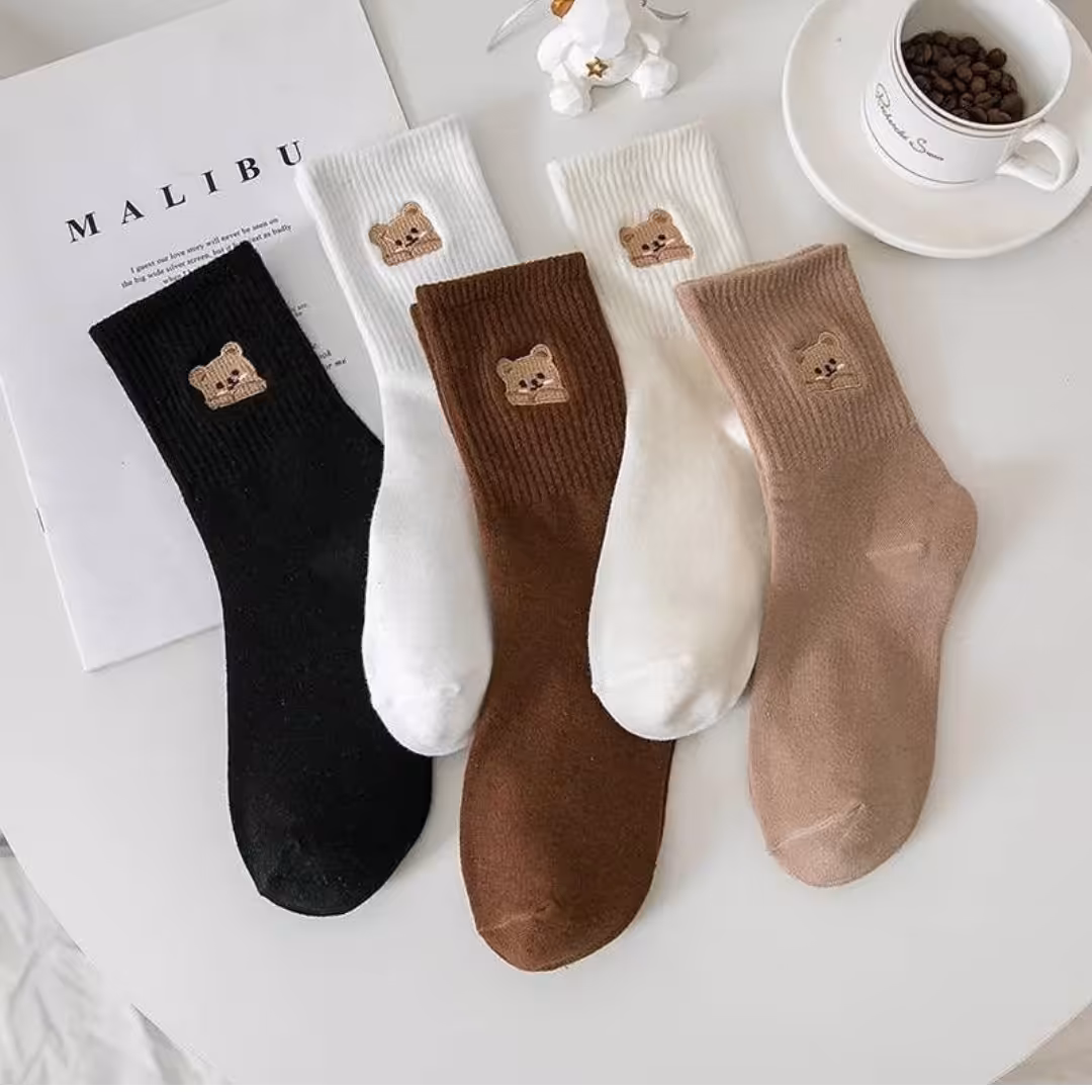 جوراب ساقدار خرسی،در 5 طرح (مشکی،سورمه ای،سفید،کرم،طوسی)،مناسب فصل سرما