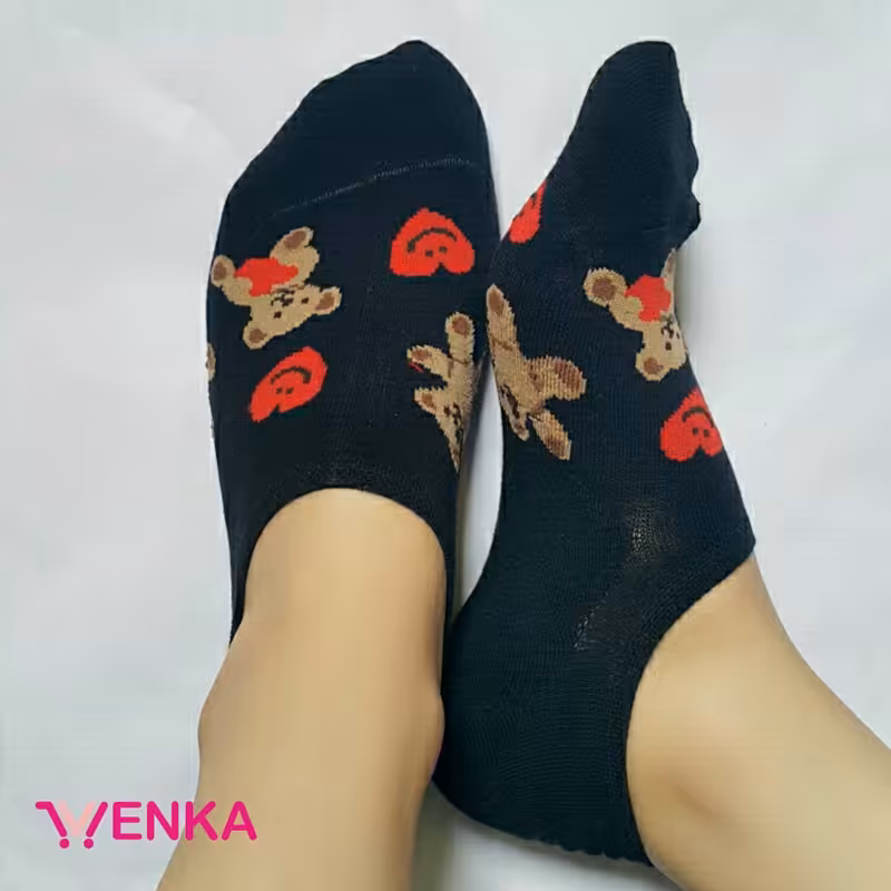 جوراب مچی بافت خرس و قلب فری سایز 