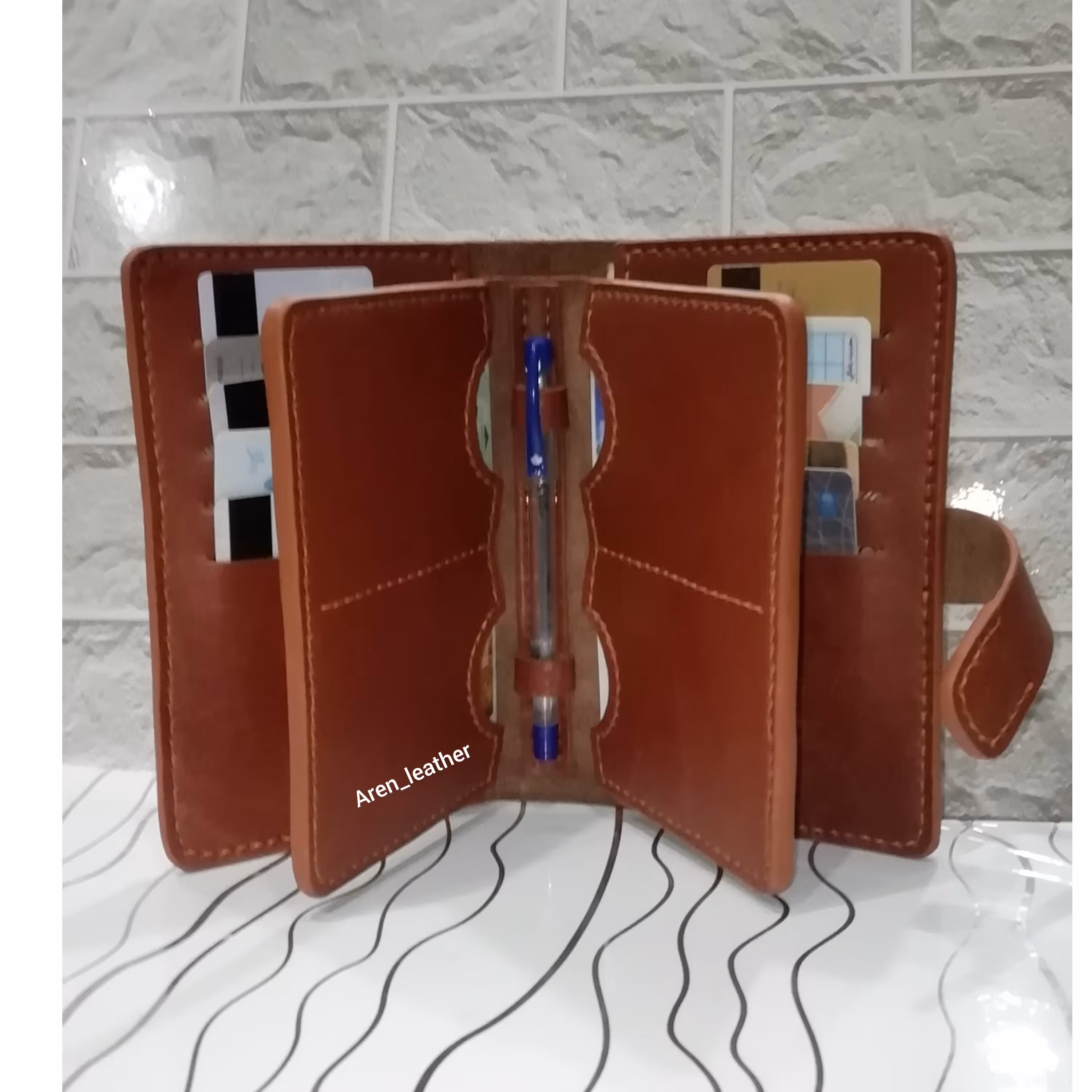 کیف مدارک چرم طبیعی گاوی درجه یک دست دوز و با کیفیت  آرن