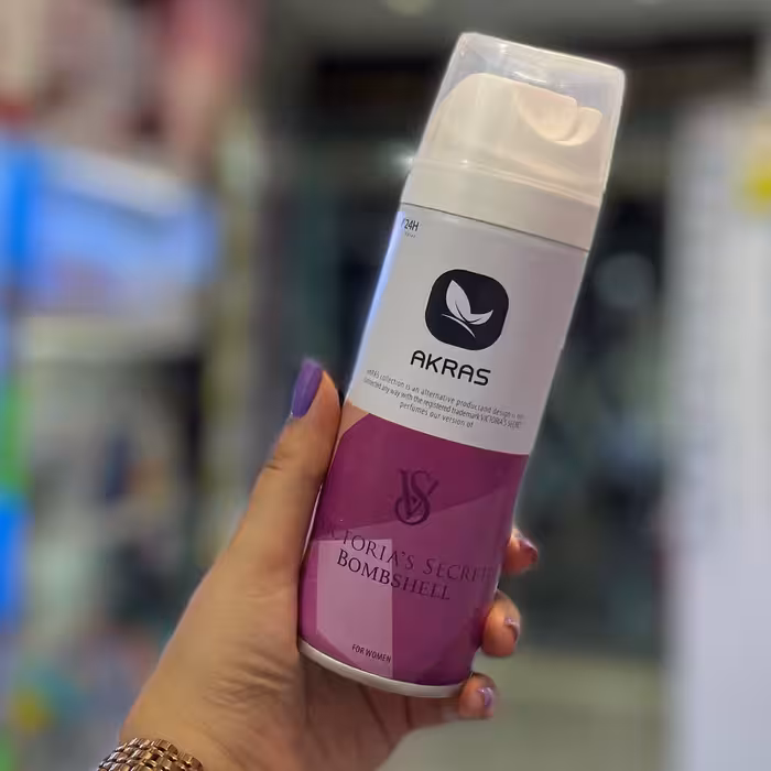 اسپری بدن زنانه برند آکراس رایحه ویکتوریا سکرت بامشل