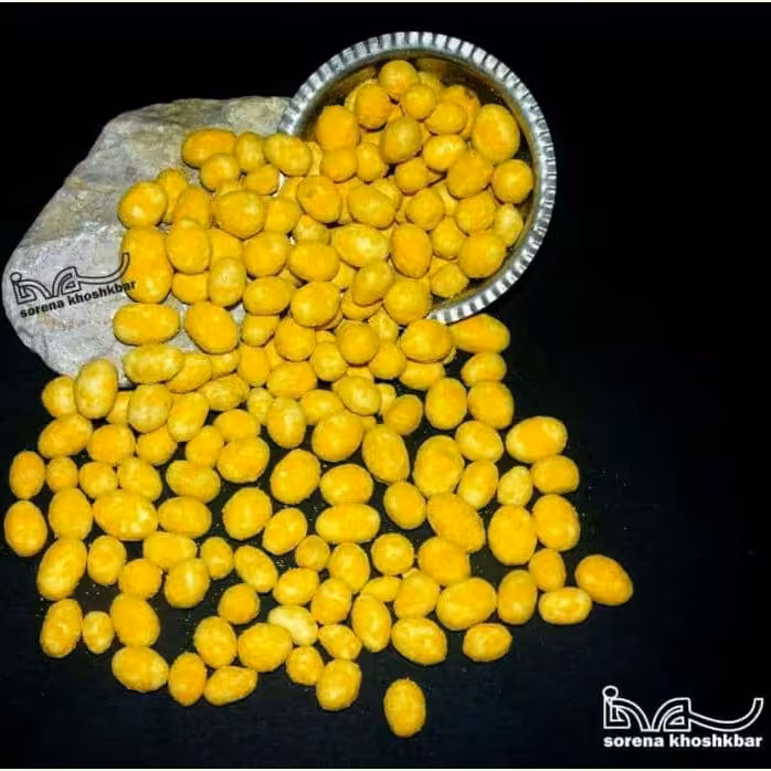 بادام زمینی روکشدار با طعم کره ای در بسته بندی 600 گرمی