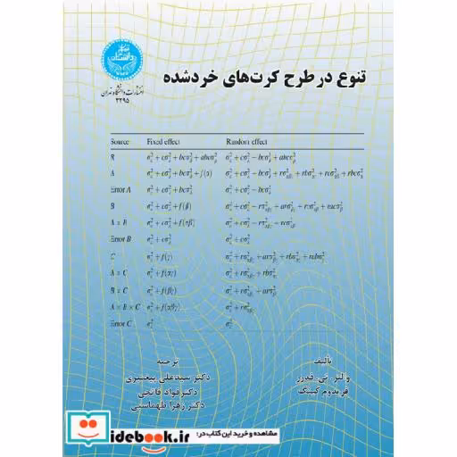 کتاب تنوع در طرح کرت های خرد شده 3295 اثر والتر.تی.فدرر-فریدوم کینگ