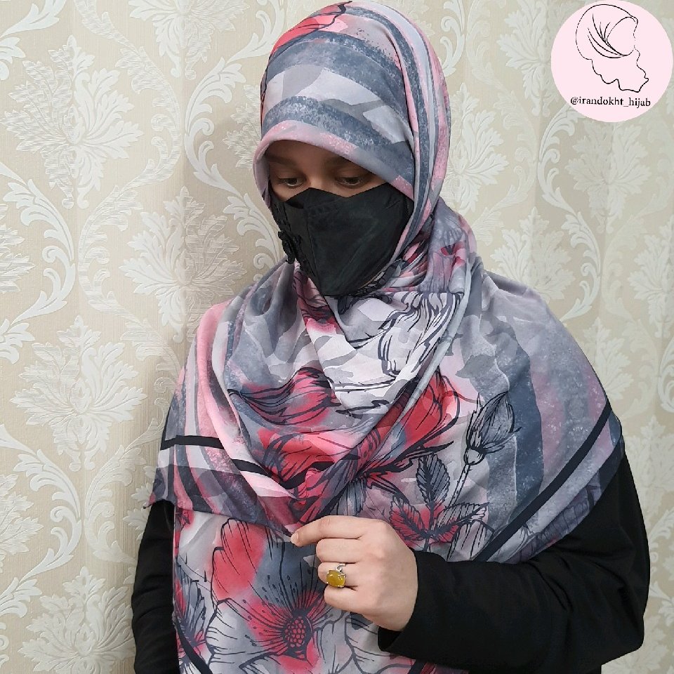 روسری نخ وال رنگ صورتی خاکستری ابعاد130 وضعیت دردسترس