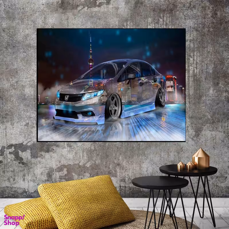 تابلو شاسی بکلیت طرح ماشین طراحی نئونی مدل SH-12915